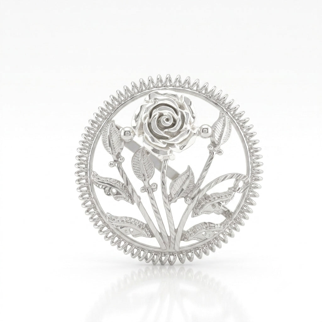 Rose And Leaf Brooch