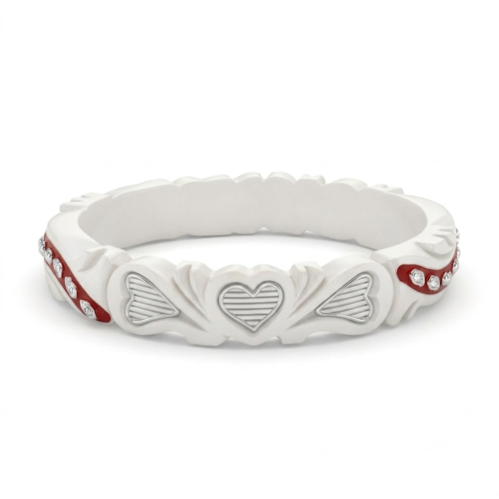 Hearts Pola Motif Sankha Bangle