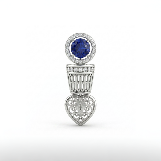 Blue Stone Brooch