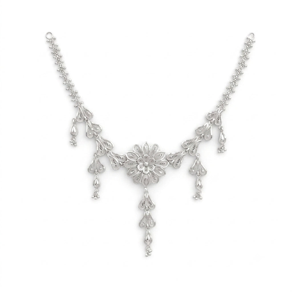 Floral Leaf Dangles Necklace