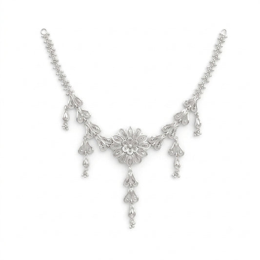 Floral Leaf Dangles Necklace
