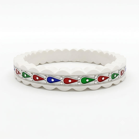 Teardrop Meenakari Channel Sankha Bangle