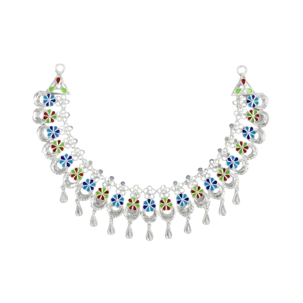 Floral Meenakari Dangling Necklace