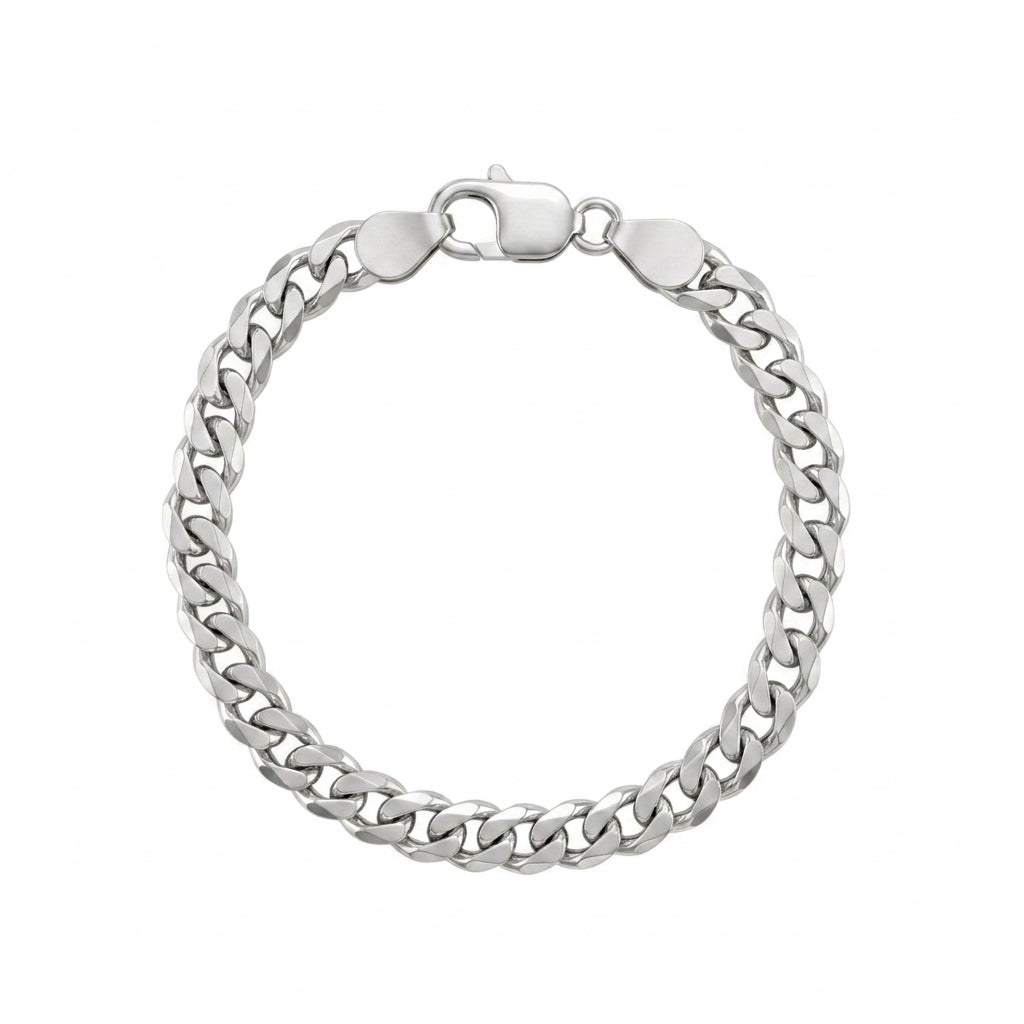 Broad Cuban Link Curb Chain Wristlet For Men