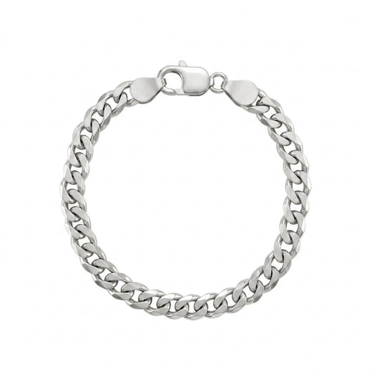 Broad Cuban Link Curb Chain Wristlet For Men