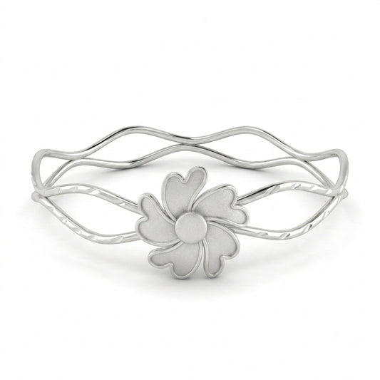 Floral Wavy Satin Petal Bangle