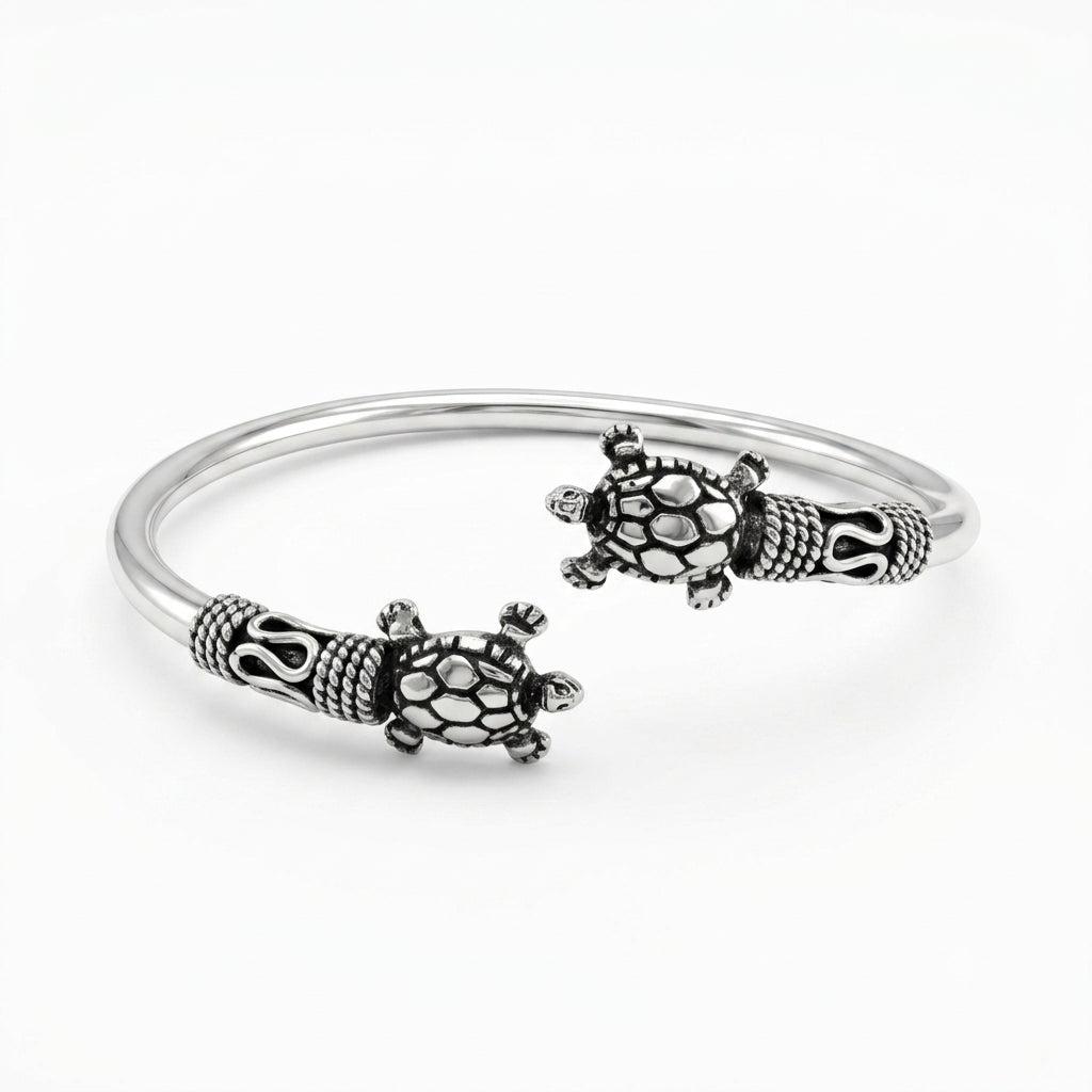 Oxidised Twin Turtle Cuff Bracelet