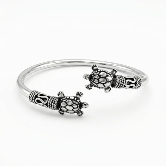 Oxidised Twin Turtle Cuff Bracelet