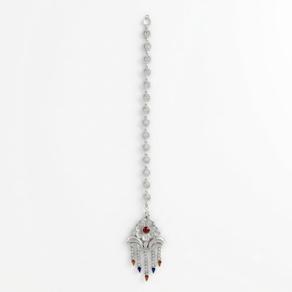 Floral Meenakari Dangling Tikli