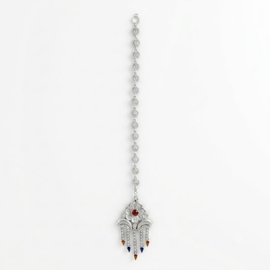 Floral Meenakari Dangling Tikli