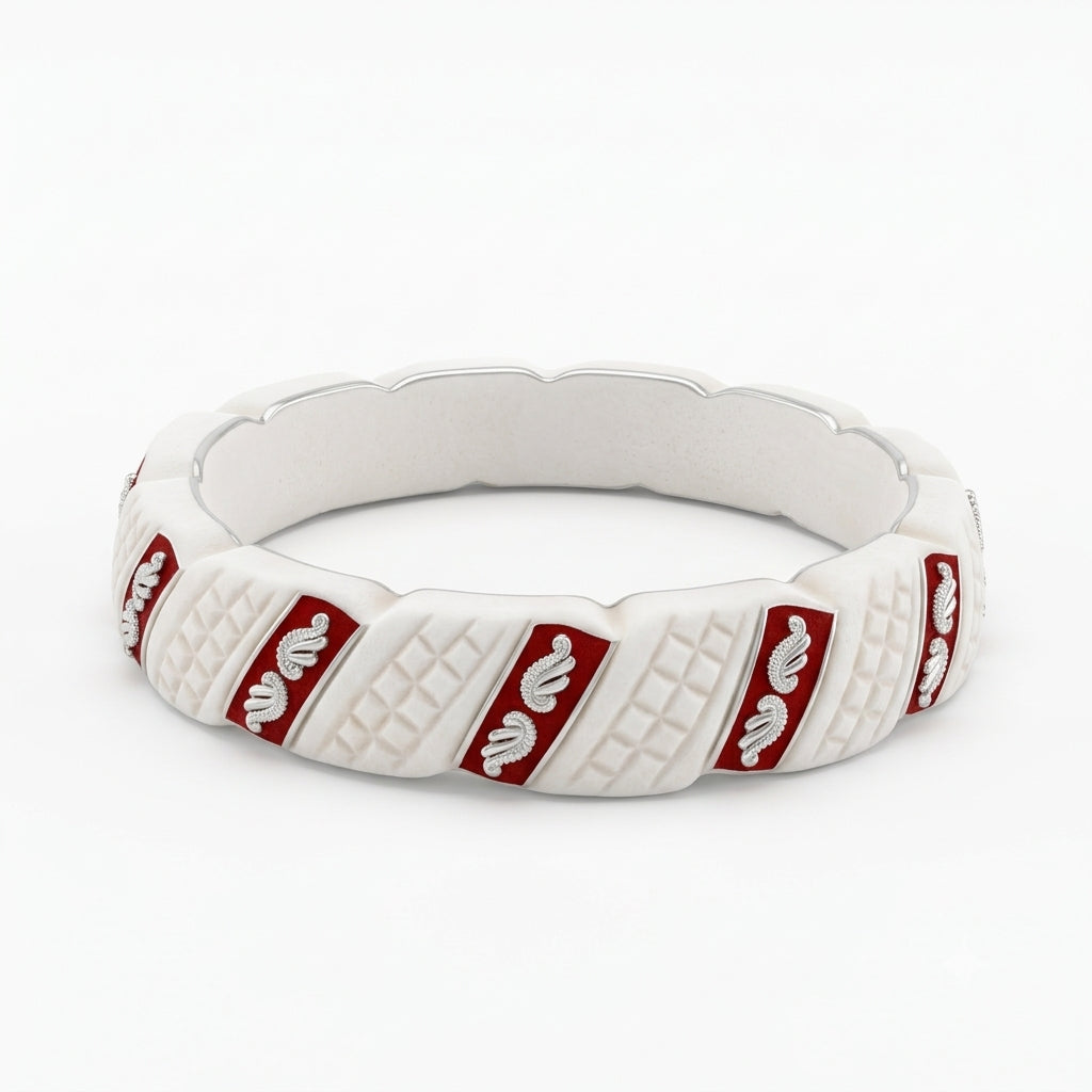 Step Pola Motif Sankha Bangle