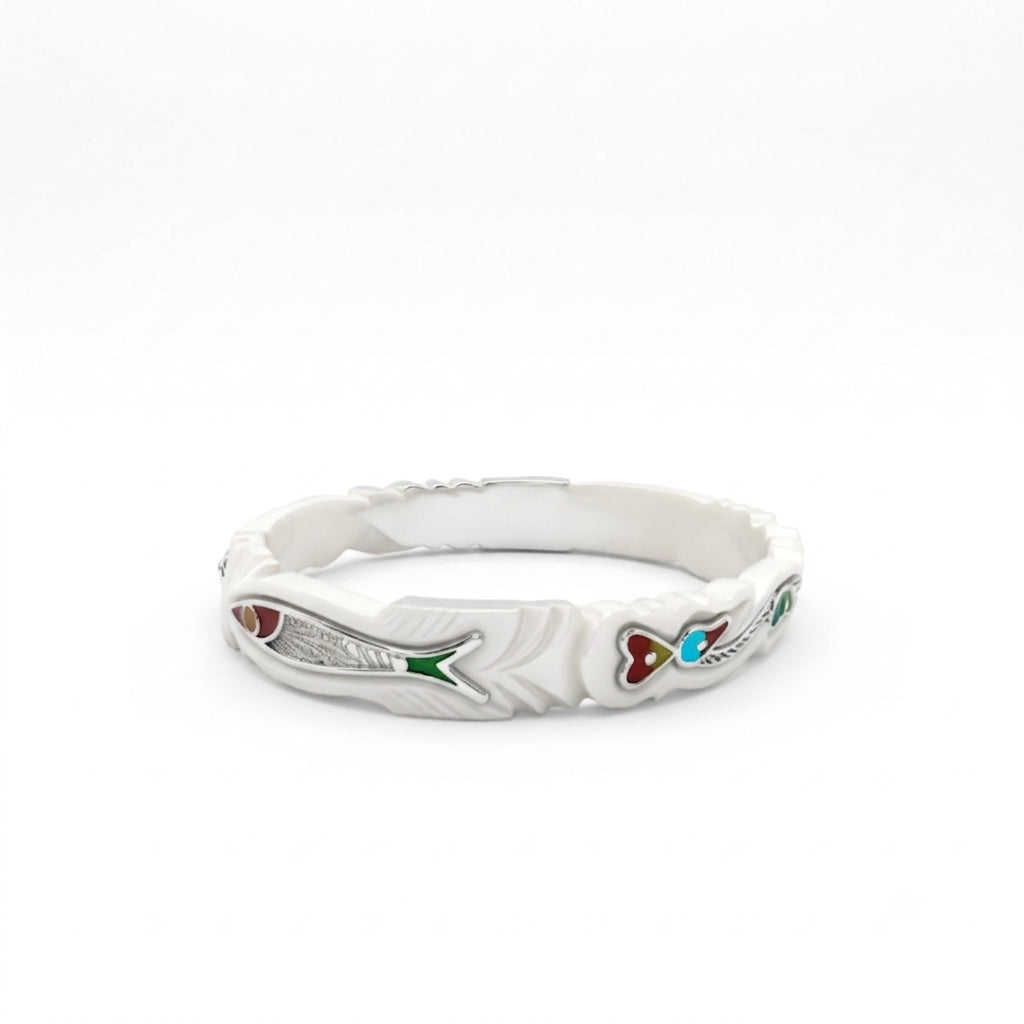 Peacock Fish Meenakari Sankha Bangle