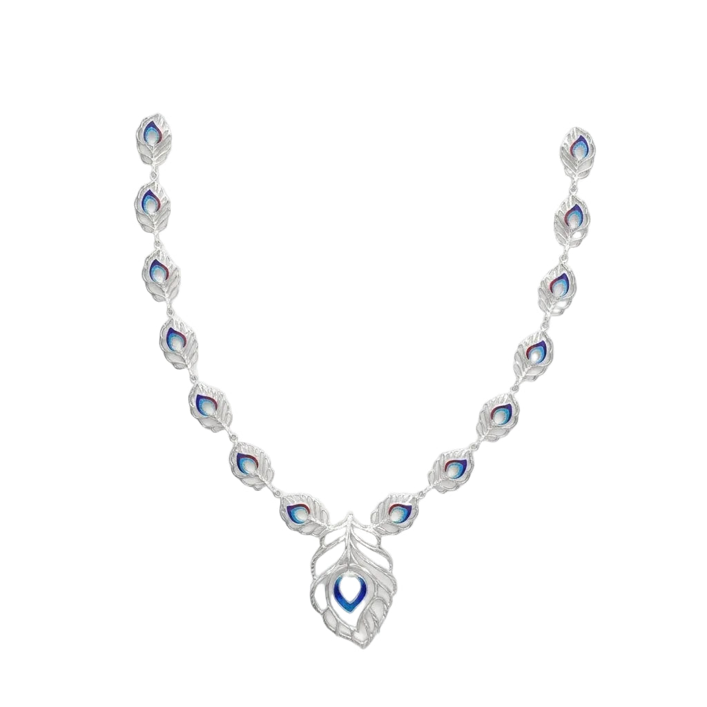 Krishna Morpankh Peacock Feather Meenakari Necklace