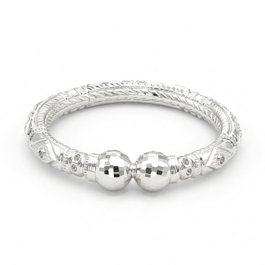 Ball Mukh Naksha Bala Silver Bangle