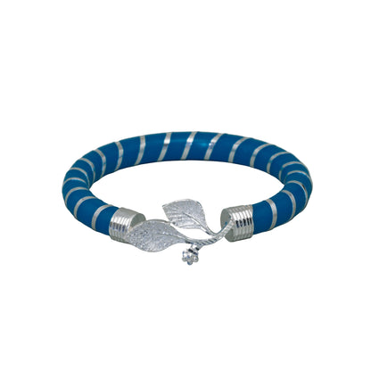 Blue Twisted Leaf Mukh Pola Bangle