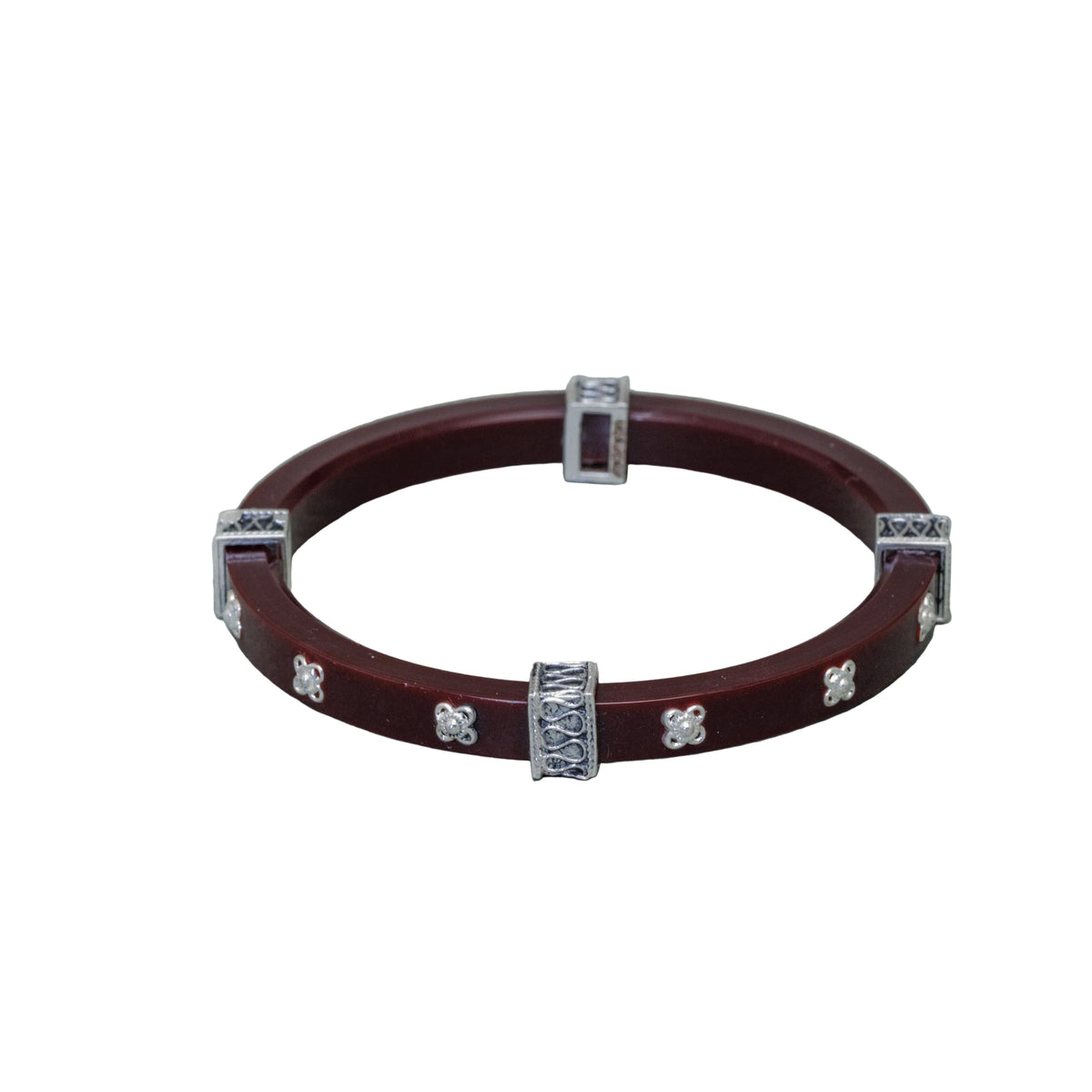 Oxidised Square Joint Pola Bangle