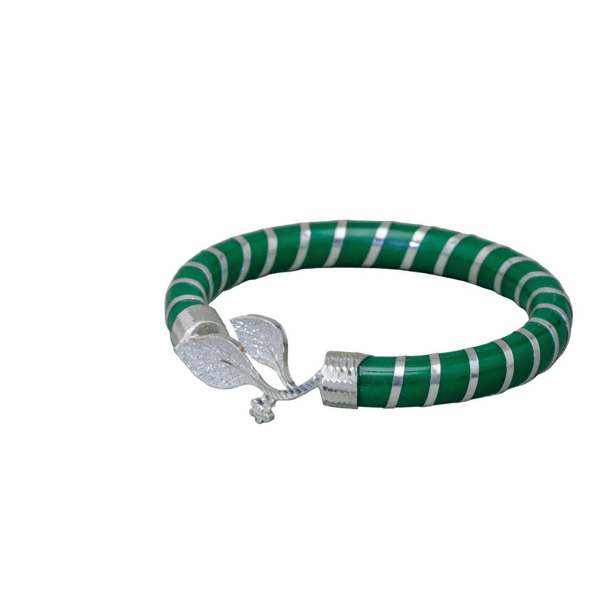 Blue Twisted Leaf Mukh Pola Bangle