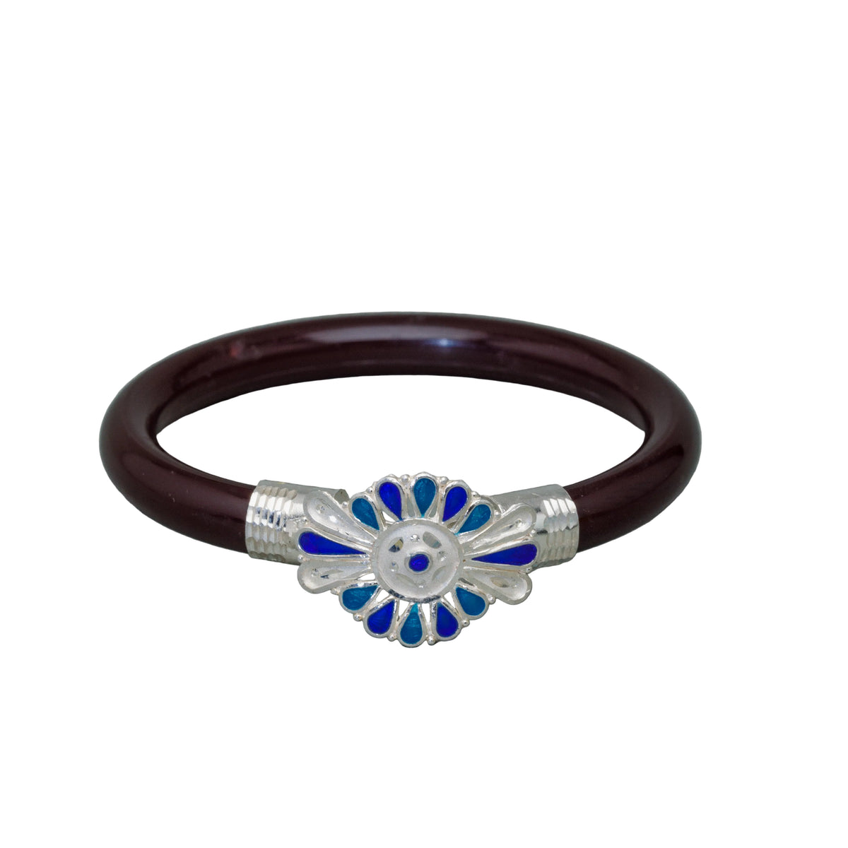 Blue Meenakari Mukh Pola Bangle