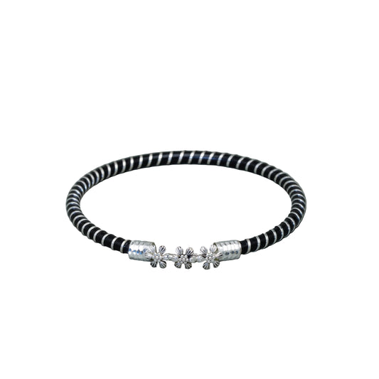 Oxidised Flowers Spiral Mukh Noa Bangle