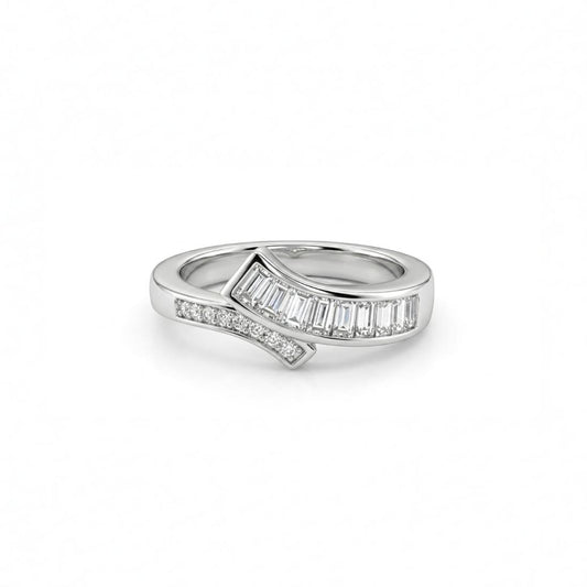Zircon Studded Twisted Ring