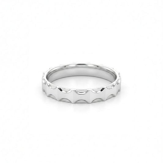 Scalloped Edge Slim Band Thumb Ring