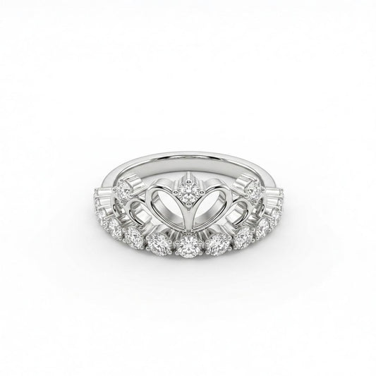 Zircon Studded Crown Ring
